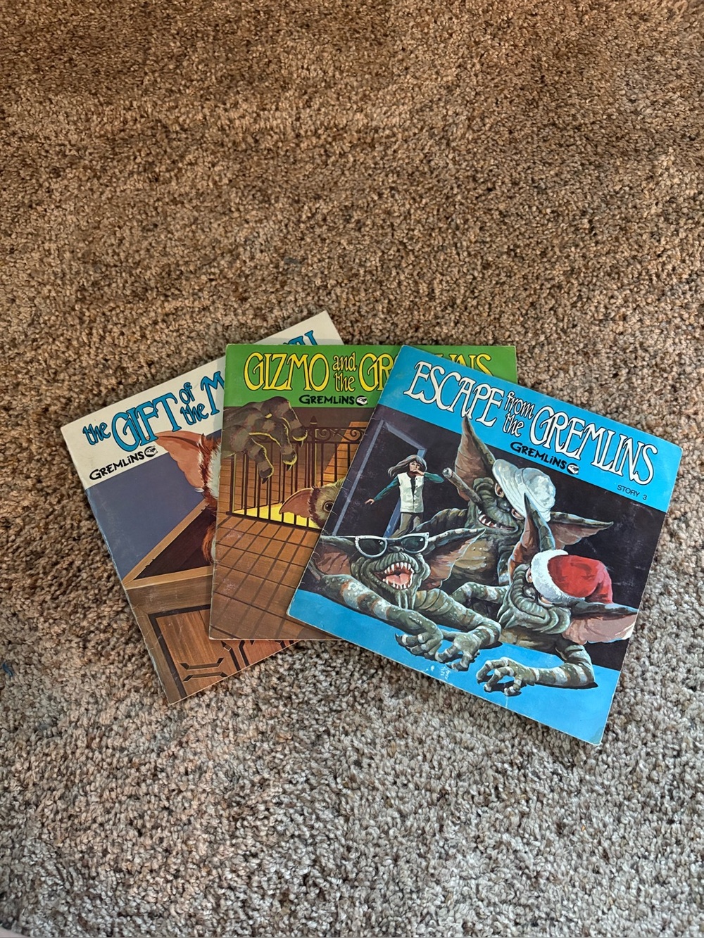 Set of 3 Vintage Gremlins Read Along Storybook/records